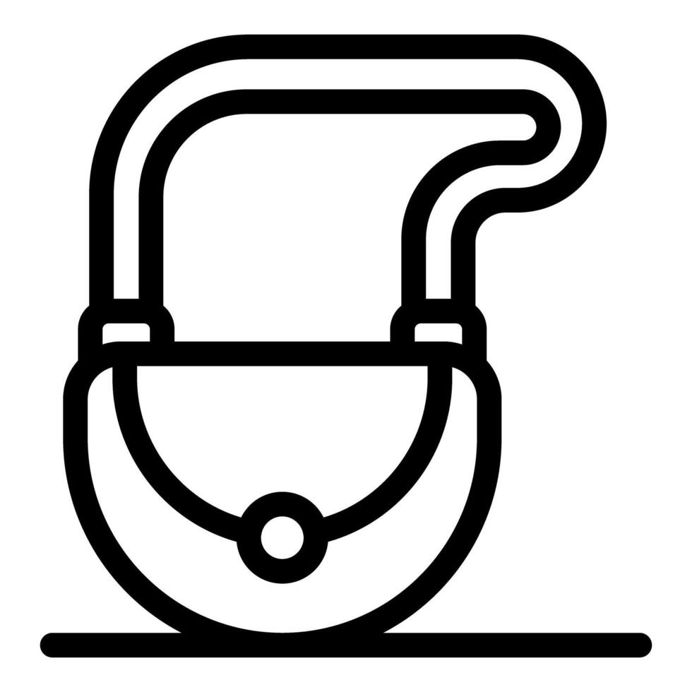 Woman's handbag with rounded shape and long strap icon vector