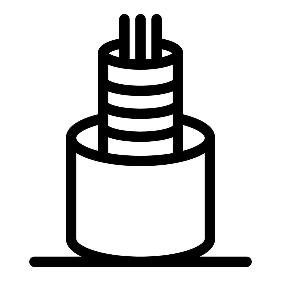 Optical fiber cable transmitting data through wires in modern infrastructure vector