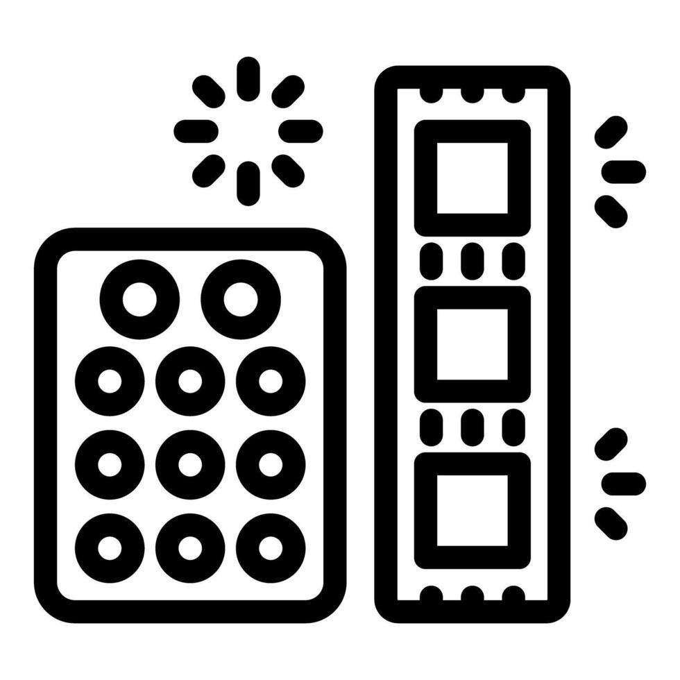 Hardware components, ram memory and ssd drive for upgrading computer vector