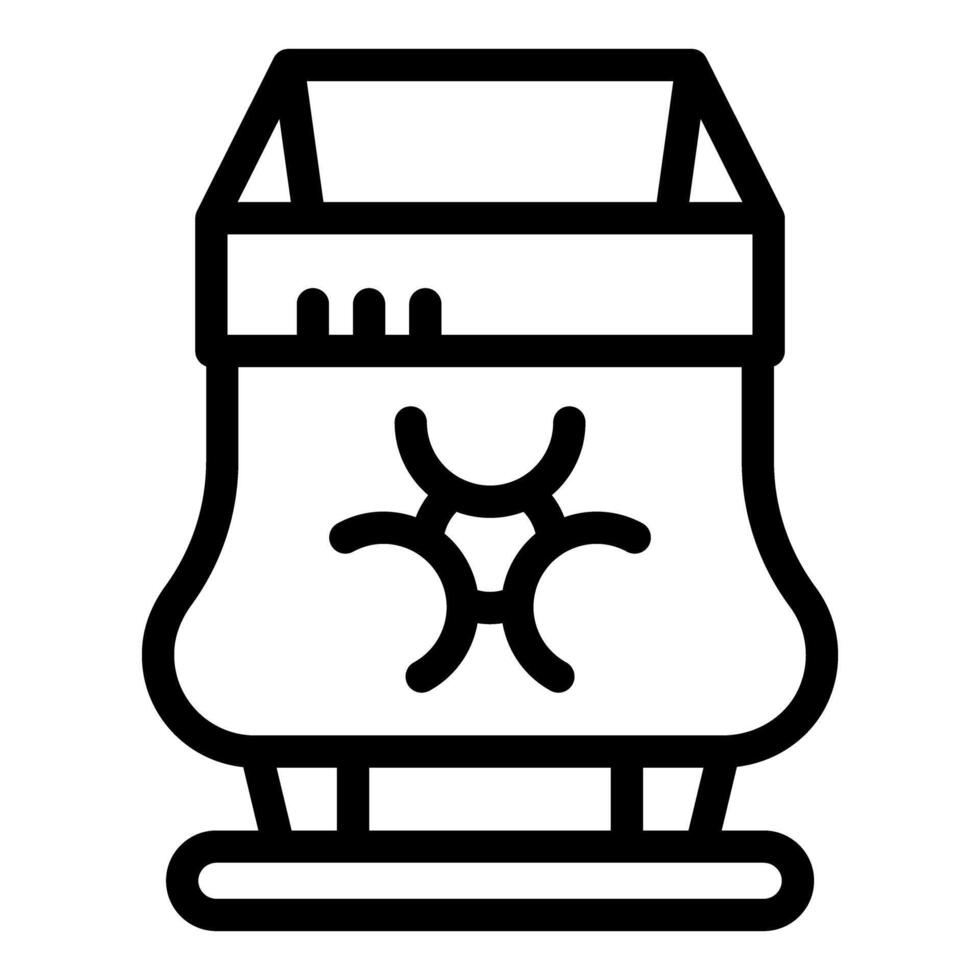 Biohazard medical waste container for infectious waste disposal vector