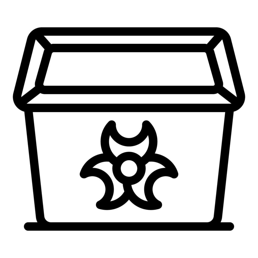 Biohazard trashcan containing hazardous medical waste for safe disposal vector