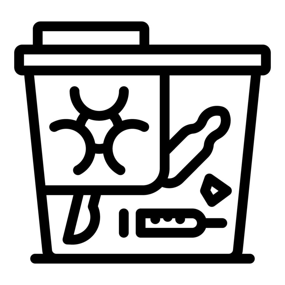 Special container collecting dangerous medical waste, ensuring safety and hygiene in healthcare environments vector