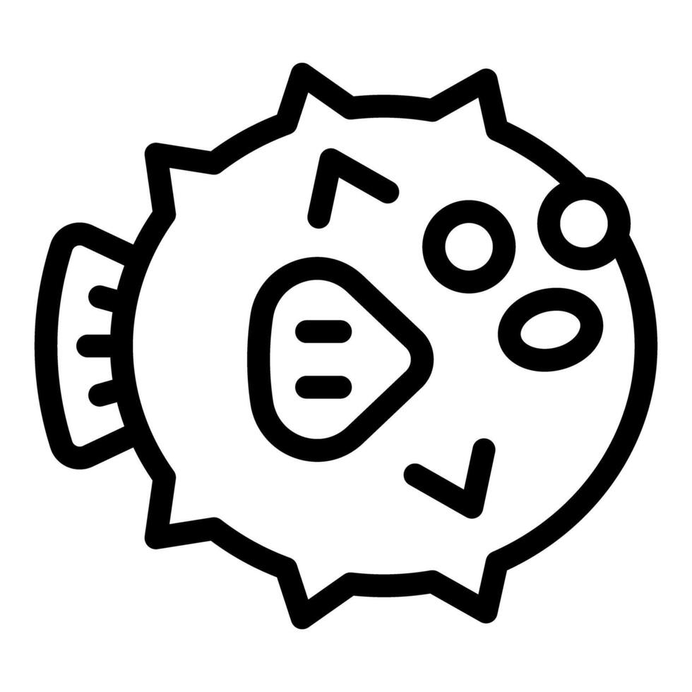 Puffer fish inflating its body as defense mechanism vector