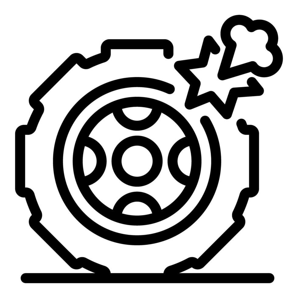 Exploding truck wheel causing damage and roadside emergency vector