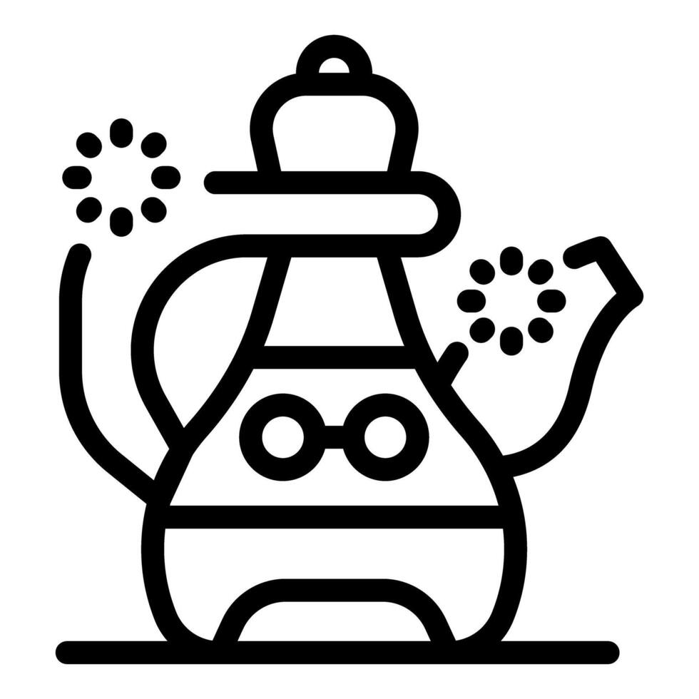 Magic teapot brewing sparkling potion with handle and spout vector