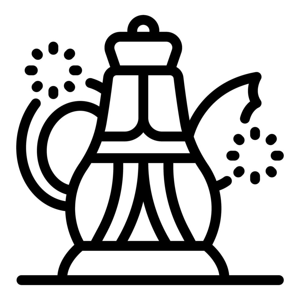 Hot tea is getting ready in the magic teapot with shining stars around it vector