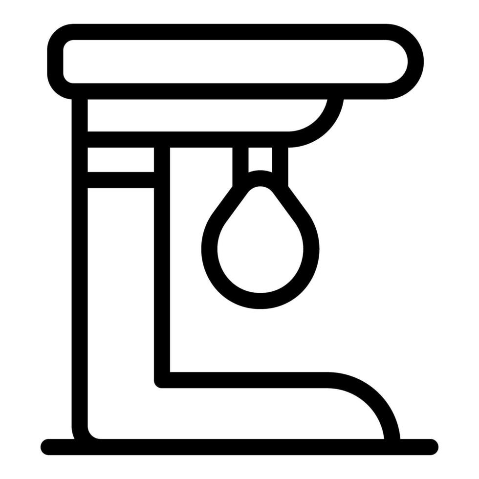 Speed bag hanging on a stand for boxing training vector