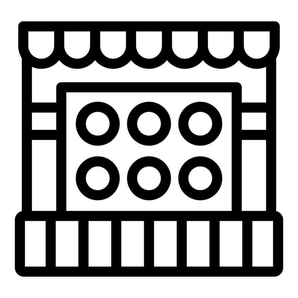 Shooting gallery booth showing six holes at amusement park vector