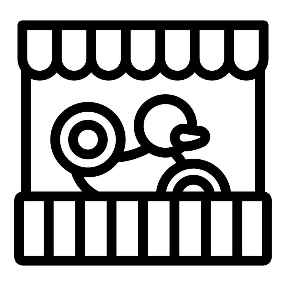 Shooting gallery duck toy at amusement park or funfair vector
