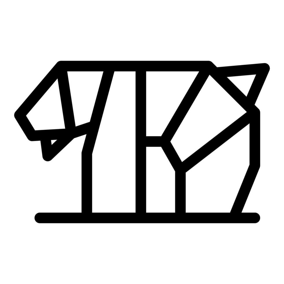 Origami tiger showing folded paper wild animal art vector