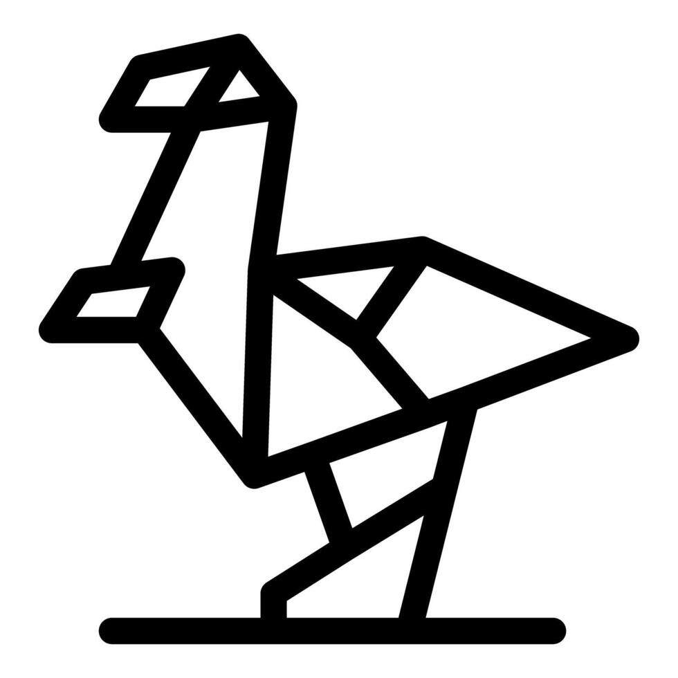 Origami bird standing on a surface, a creative paper art representation vector