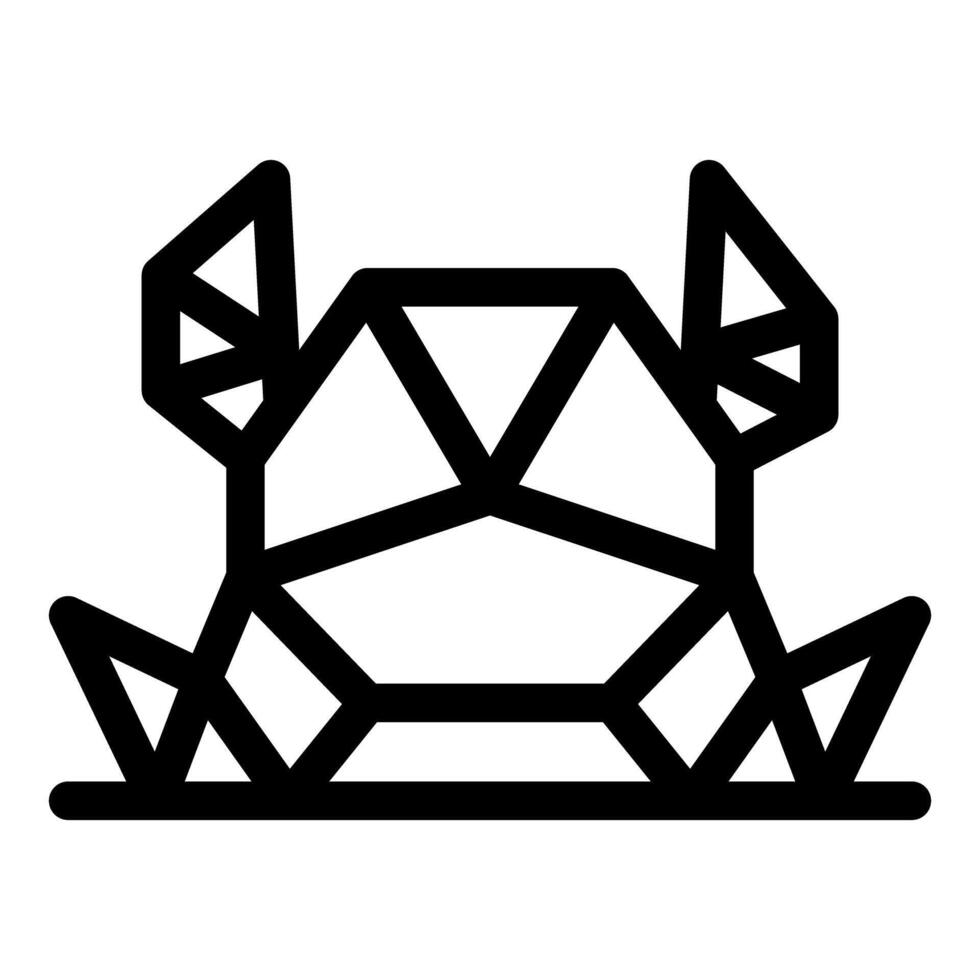 Origami geometric low poly crab sitting on grass vector