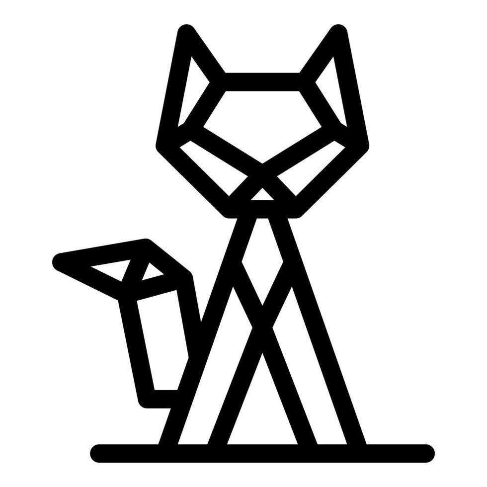 Geometric cat sitting, origami style, modern pet design vector