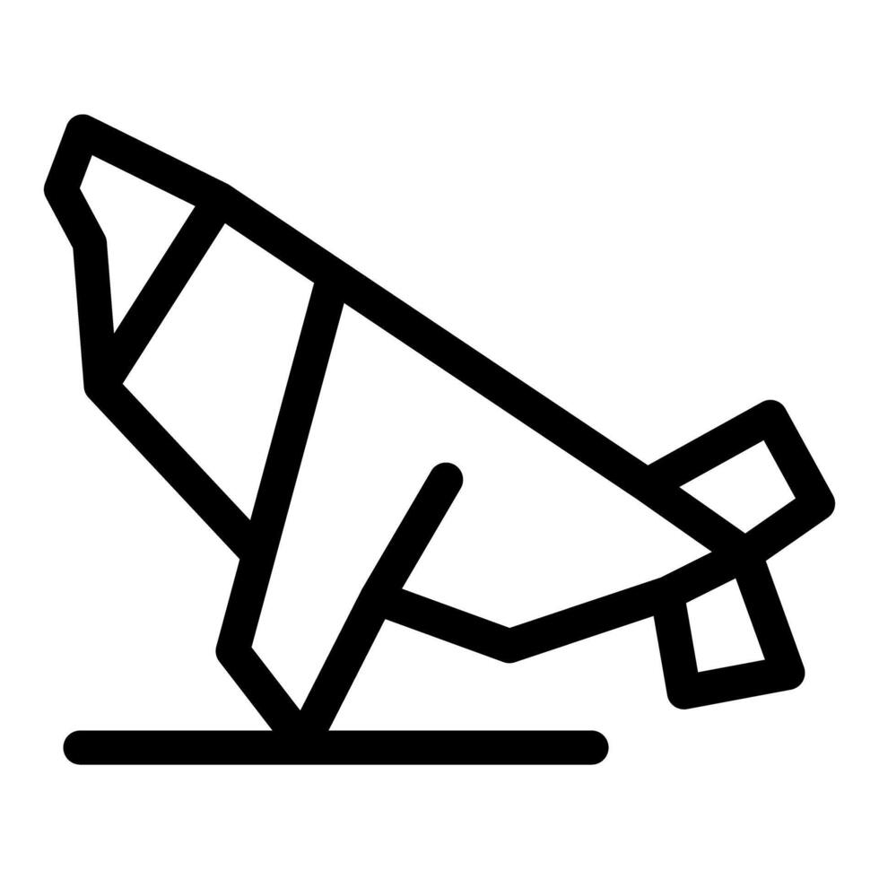 Airplane crashing nose down on ground, air crash icon vector