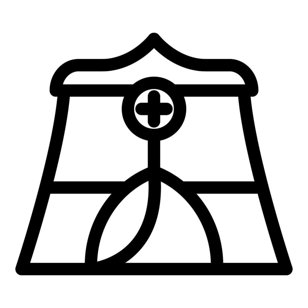 Field hospital tent icon representing healthcare in remote areas vector