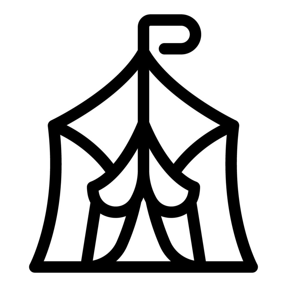 Camping tent icon symbolizing outdoor recreation and shelter vector