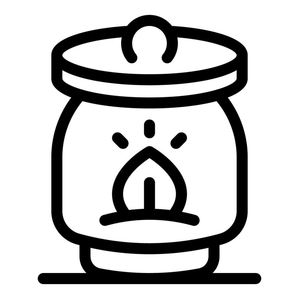 Eco friendly candle burning inside a closed jar, creating a cozy atmosphere vector