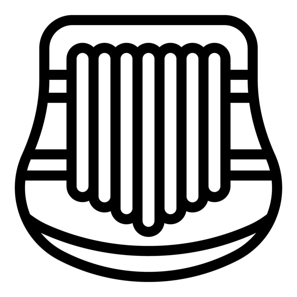 Jew's harp or jaw harp, also known as ozark harp or trump, depicting a plucked idiophone instrument vector