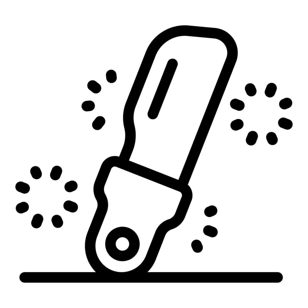 Black and white drawing of a taser emitting sparks vector