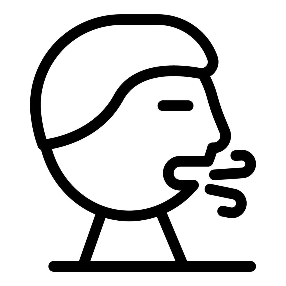 Man coughing spreading virus, minimalist icon of a sick person vector