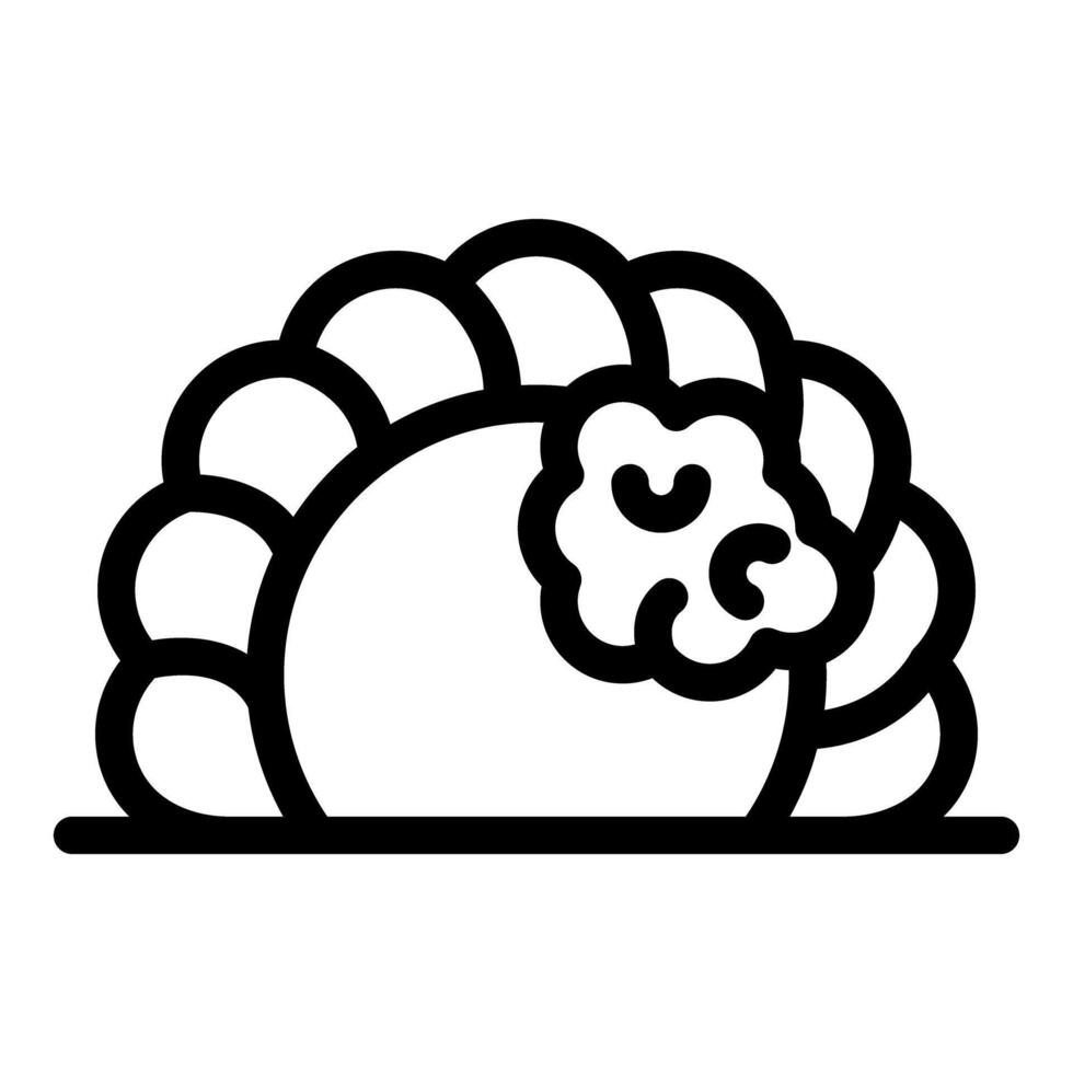 Traditional polish pierogi dumpling with topping icon representing cuisine and culture vector