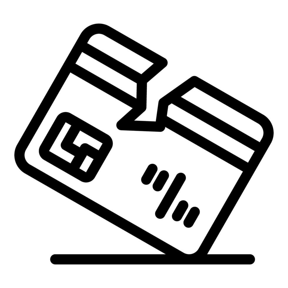 Broken credit card symbolizing financial crisis and bankruptcy vector