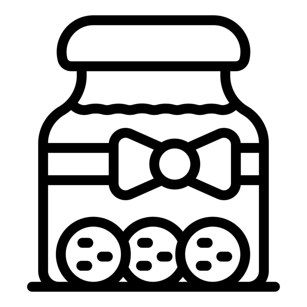 Glass jar with bow tie and cookies preserving freshness vector