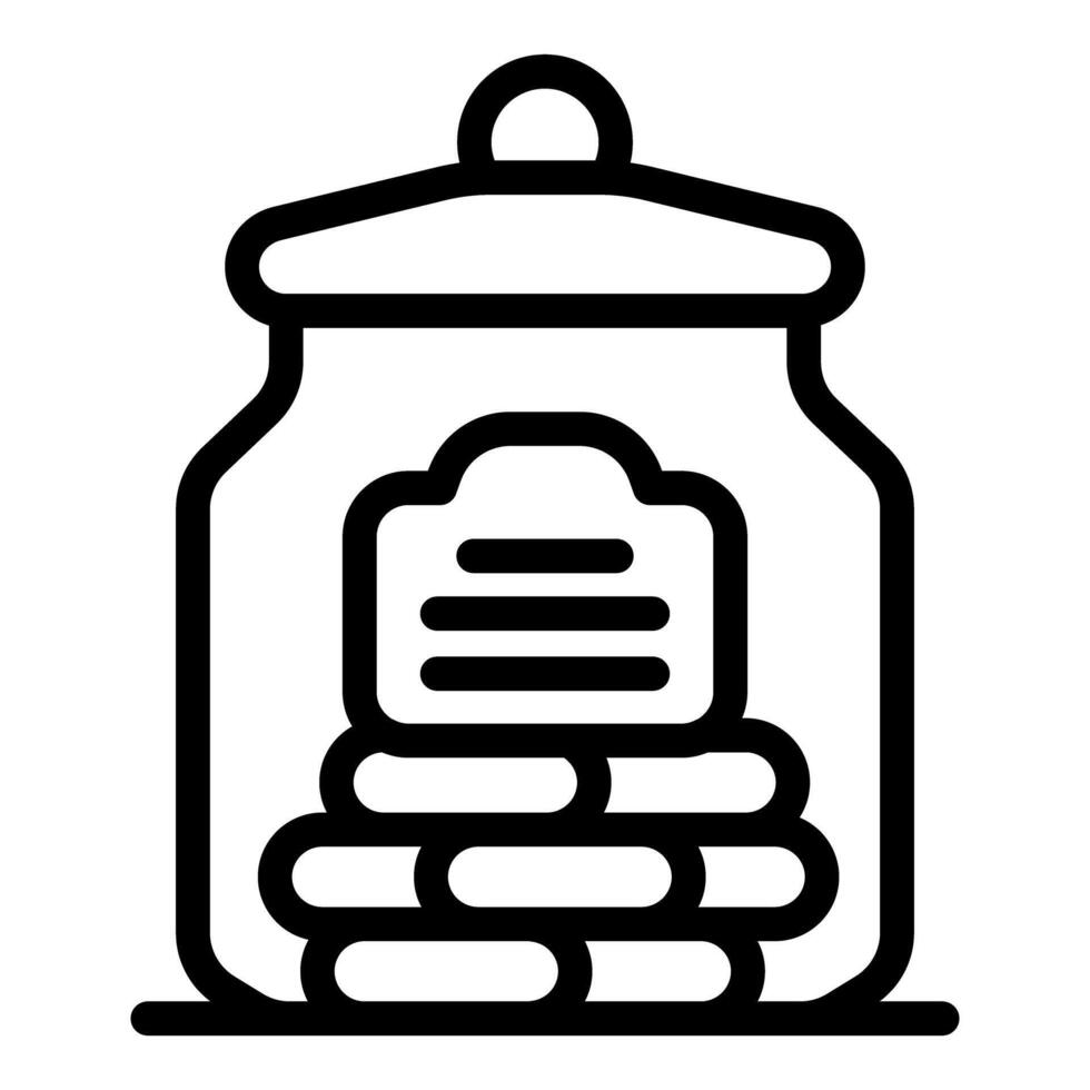 Glass jar preserving food with label describing content vector