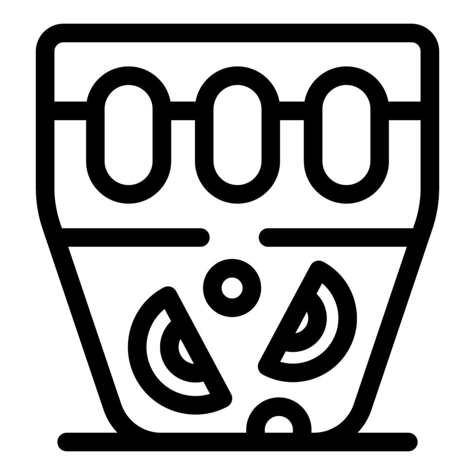 Glass jar with sliced lemon and olives for preservation is ready for storage vector