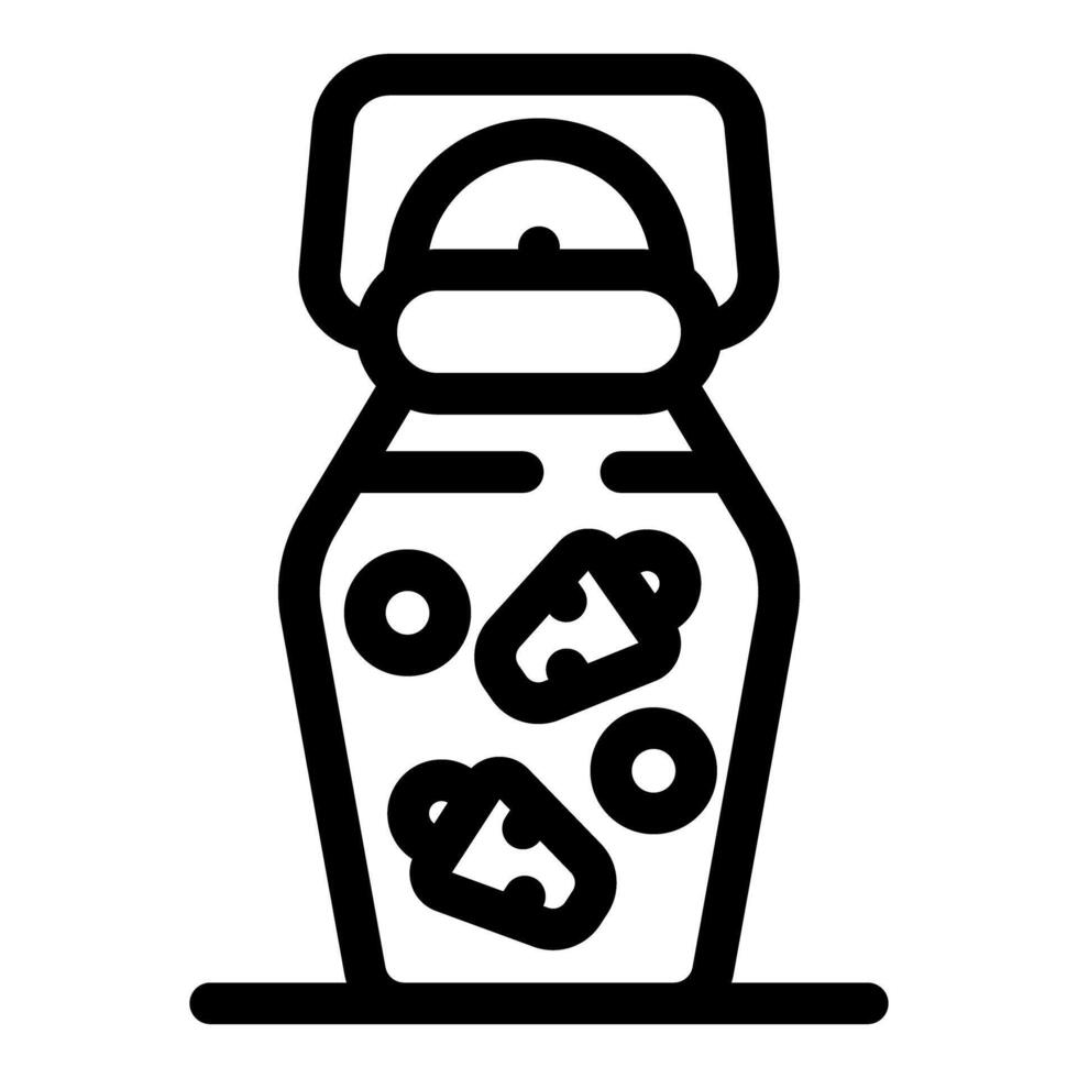 Glass jar preserving sliced mushrooms for long term storage vector