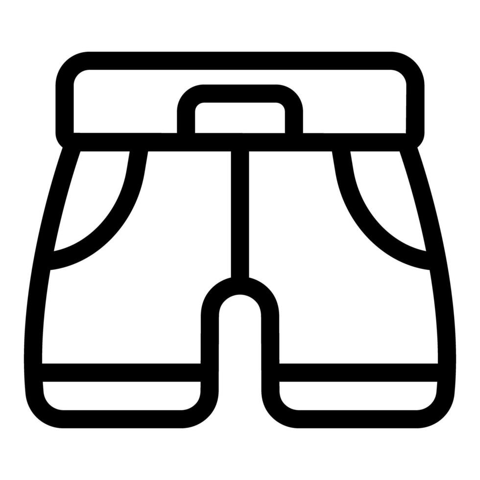 Boxer shorts with elastic waistband and pockets, simple line icon design vector