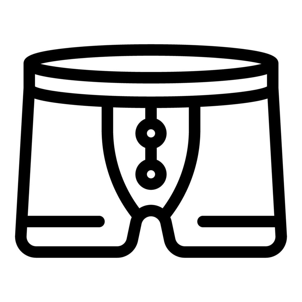 Men's underwear boxer shorts with buttoned fly opening, simple line icon vector