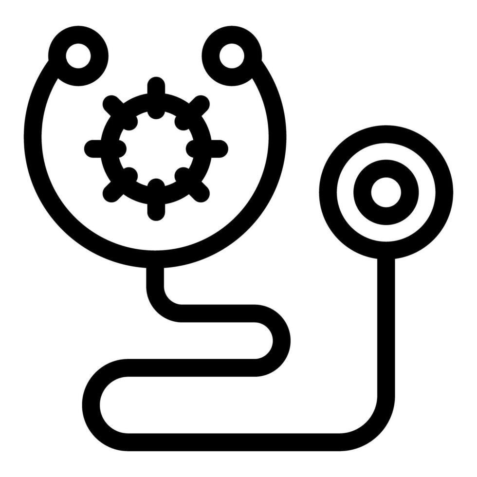 Stethoscope embracing virus, healthcare in times of pandemic vector