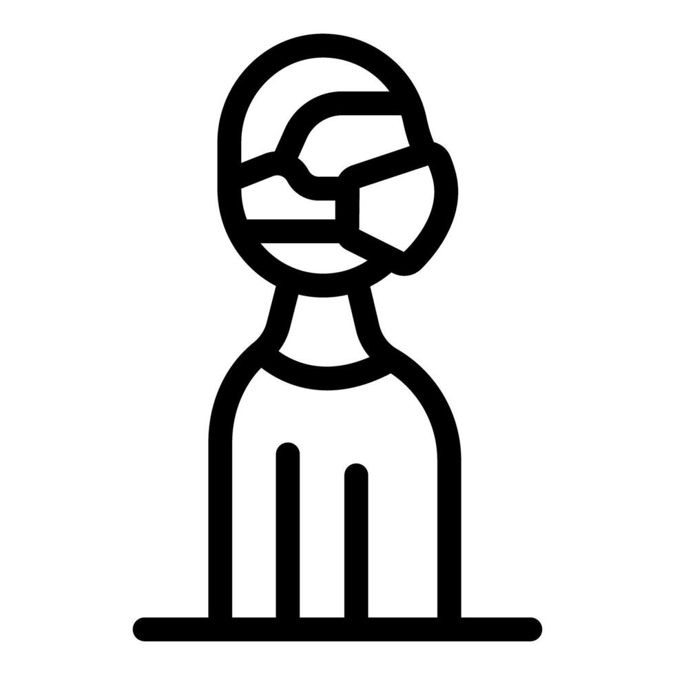 Person wearing protective mask during pandemic situation icon vector