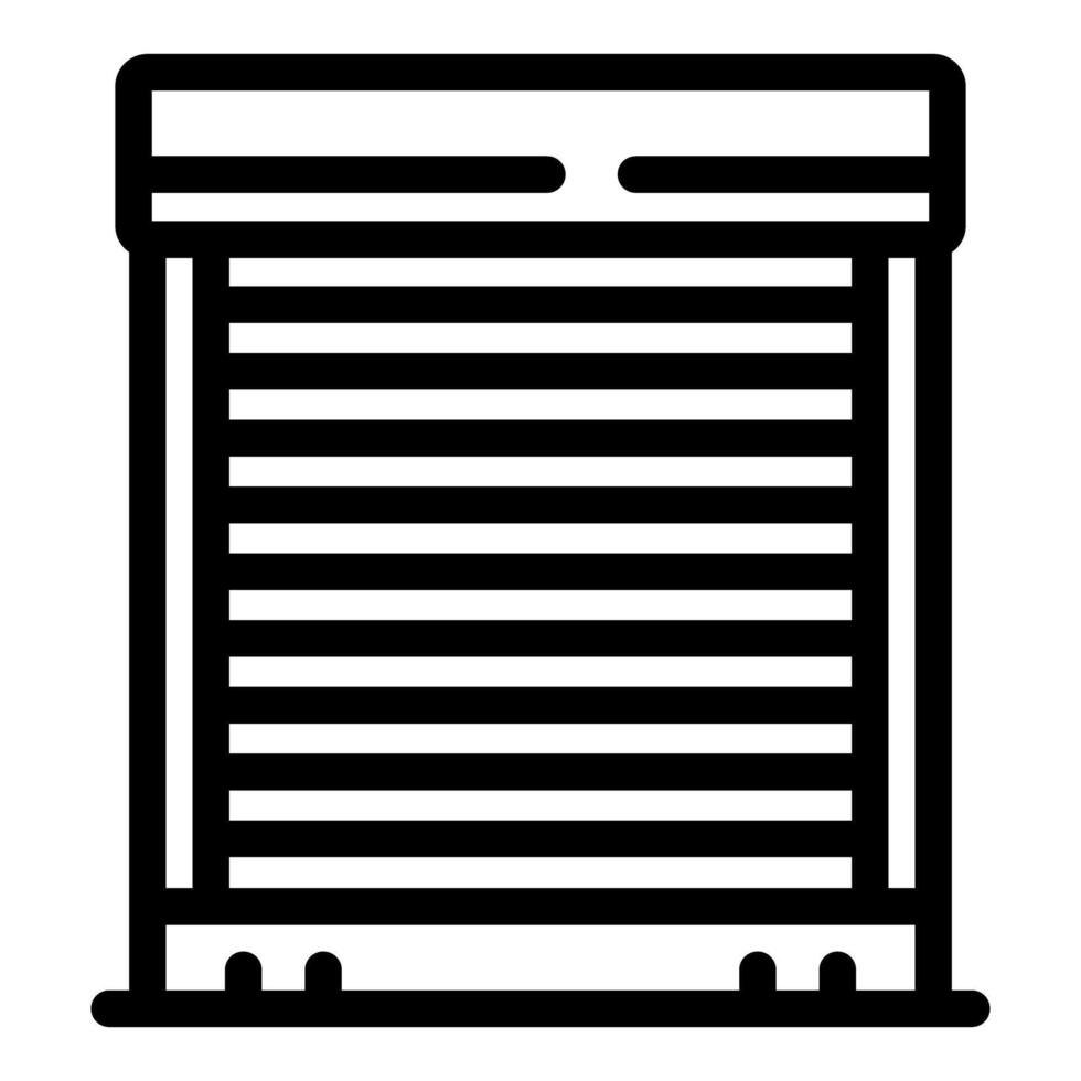 Protecting shop window with closed roller shutter enhancing security measures vector