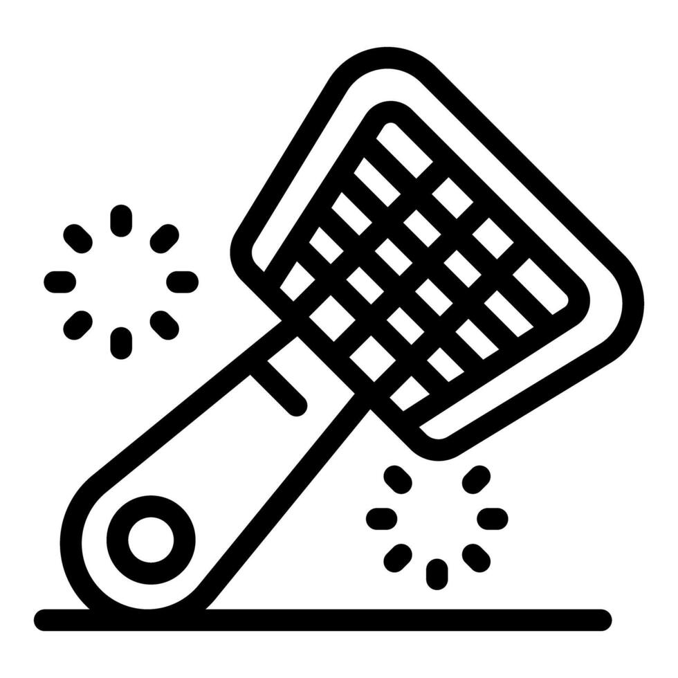 Fly swatter killing insects, mosquito repellent, pest control icon vector