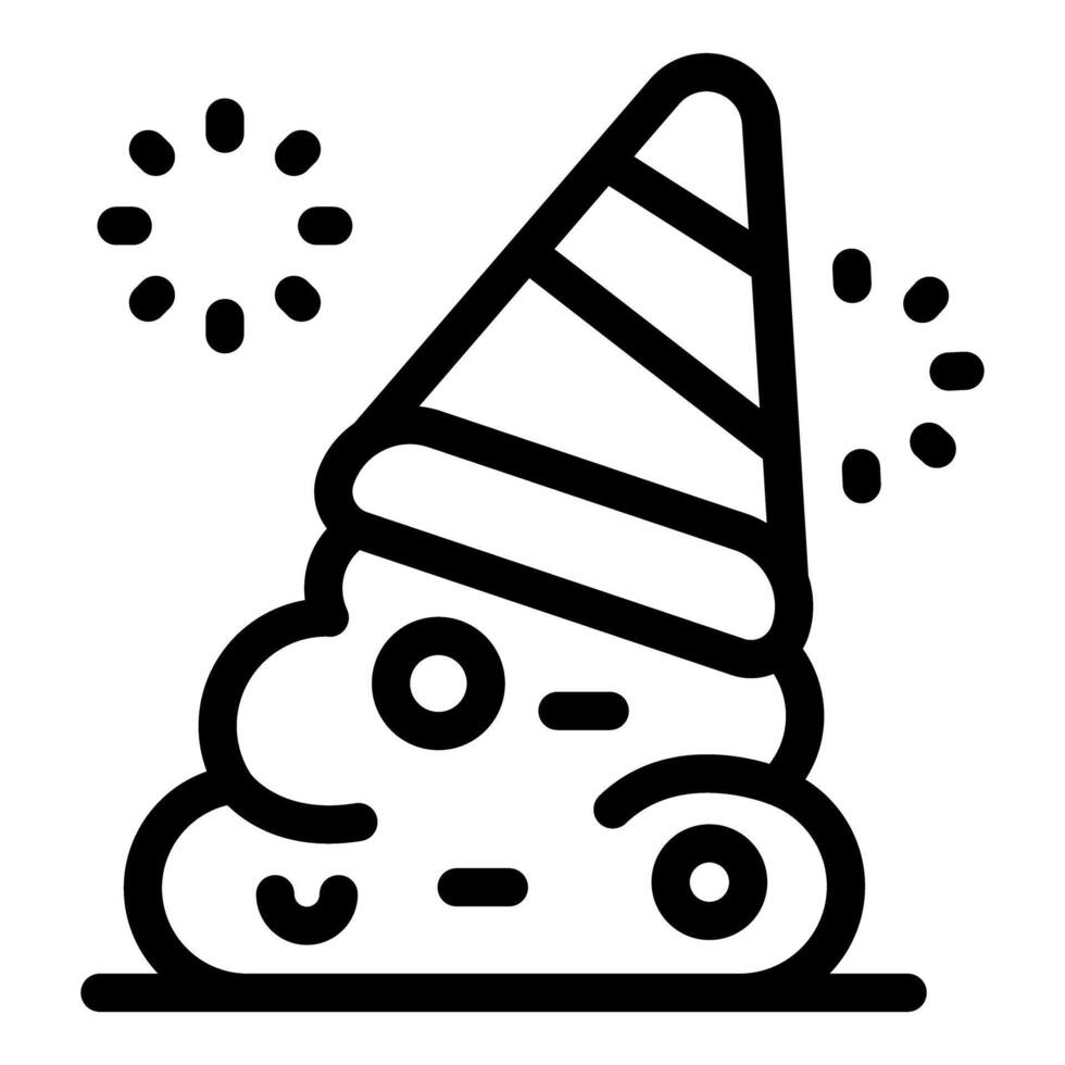 Party pooper wearing a festive hat celebrating with fireworks vector