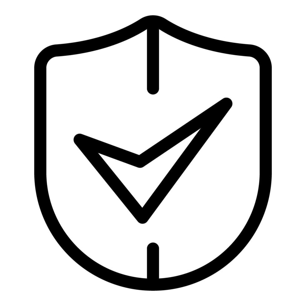 Shield with check mark, representing security and protection vector
