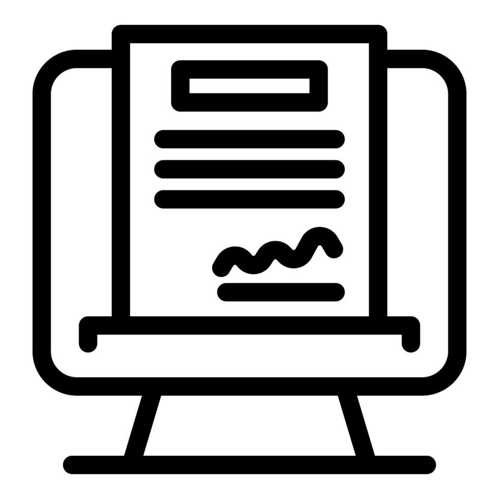 Electronic signature on computer screen representing online contract signing vector