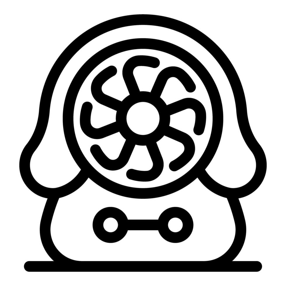 Portable ventilation fan blowing providing air circulation and cooling vector