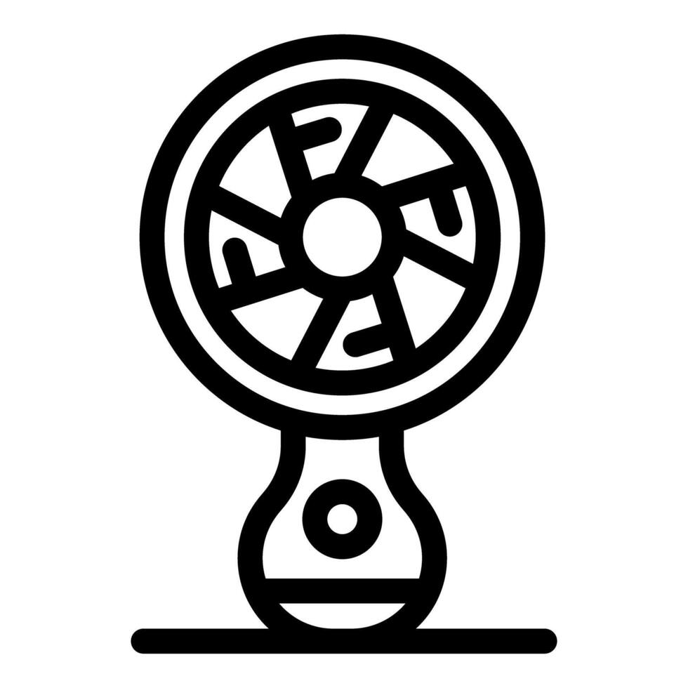 Portable fan blowing refreshing air, keeping cool in summer heat vector