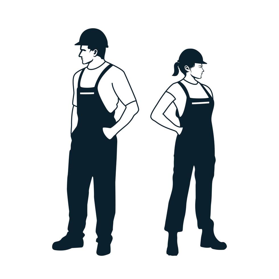 couple of workers vector