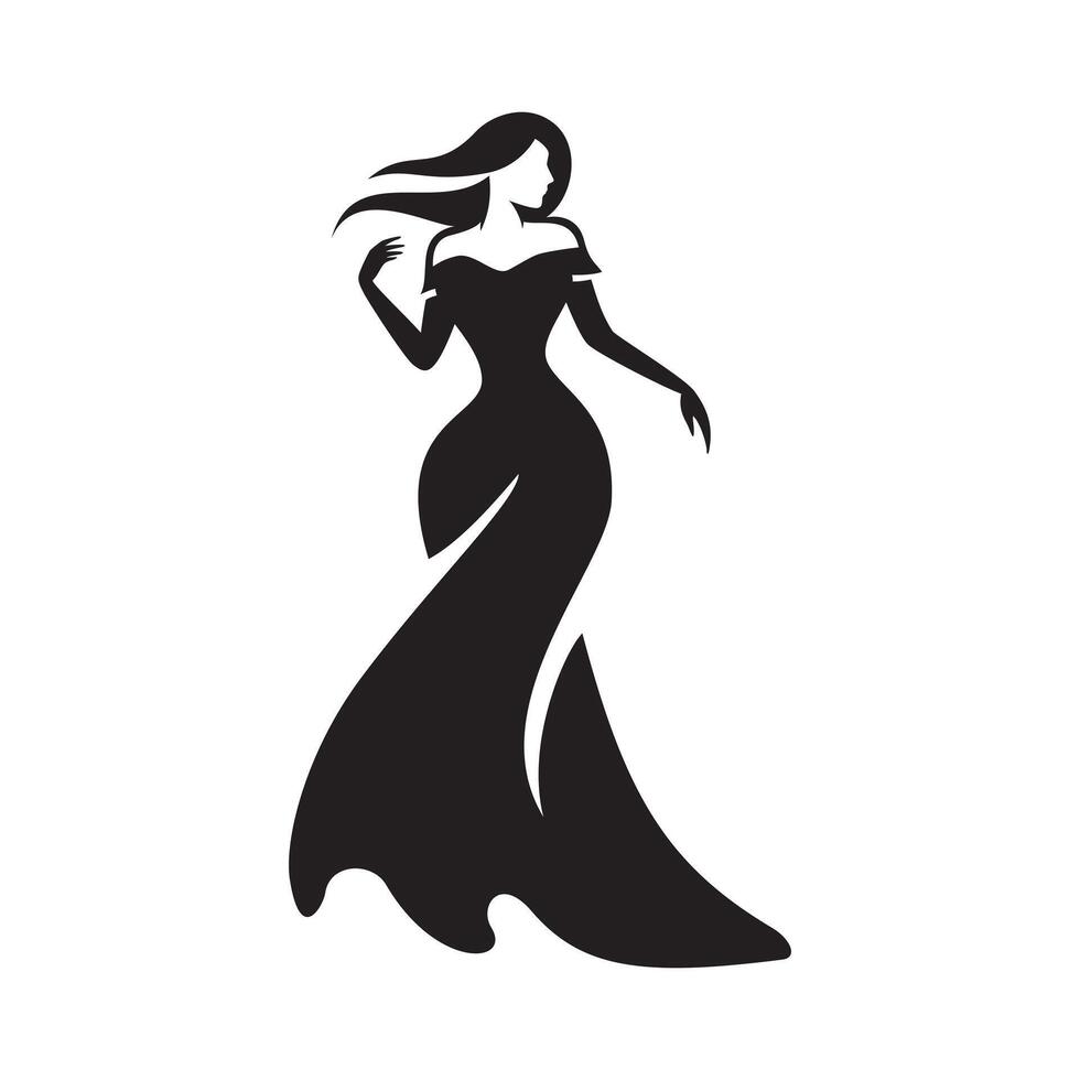 woman in a flowing gown vector