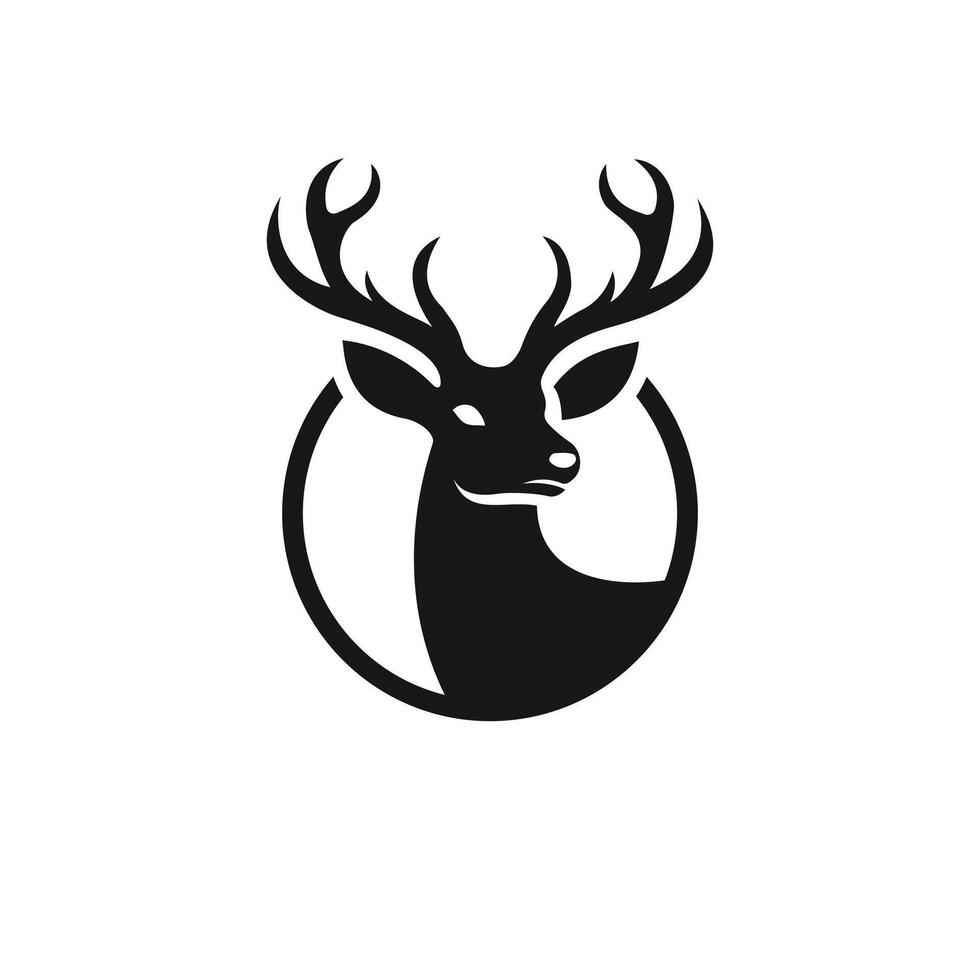 Majestic Deer Silhouette Emblem vector