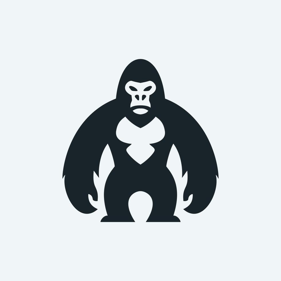 gorilla standing upright vector