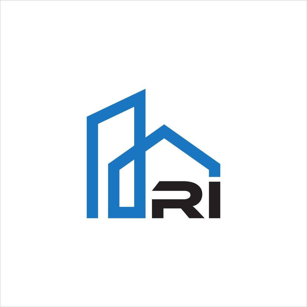 blue building and house vector