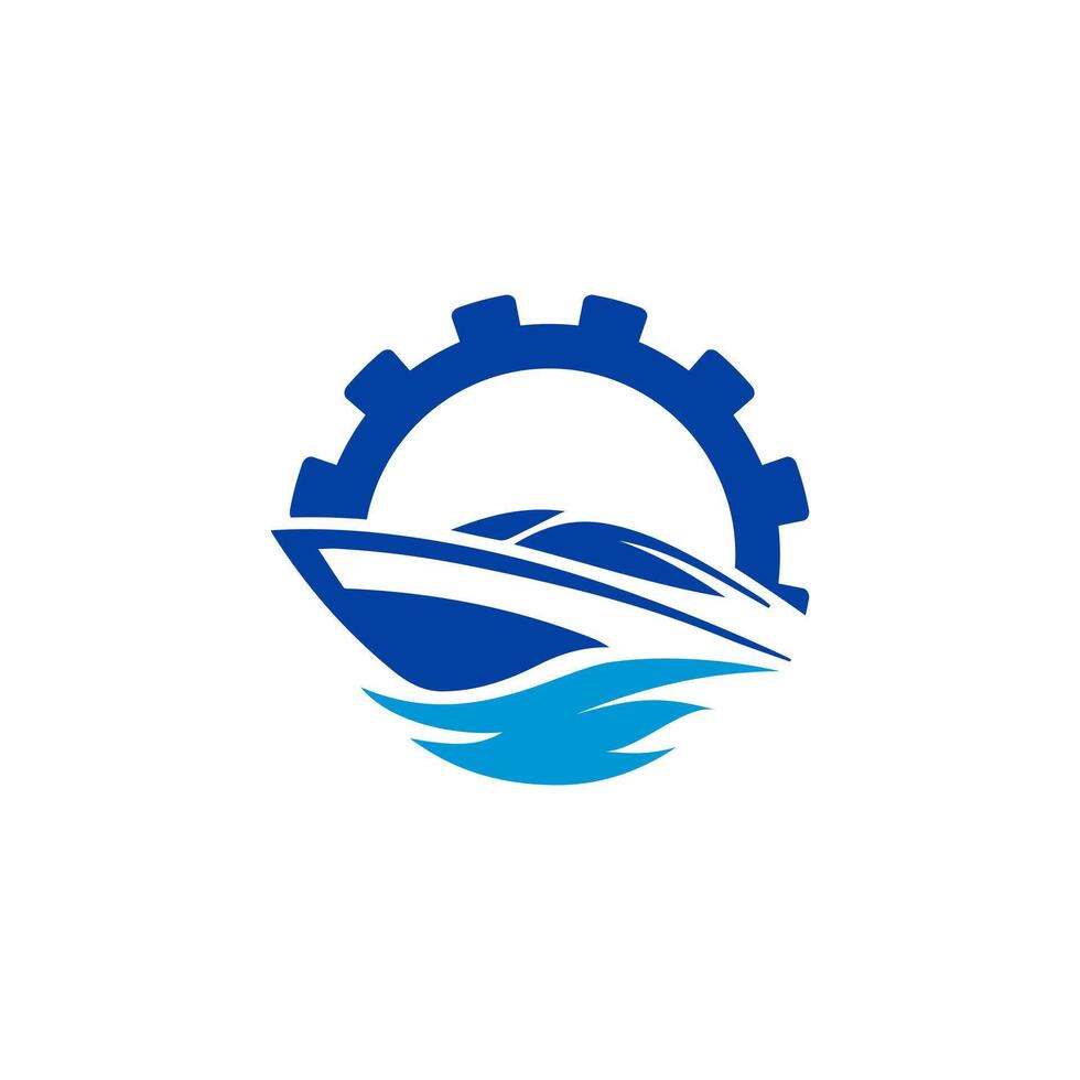 Gear Boat Logo vector