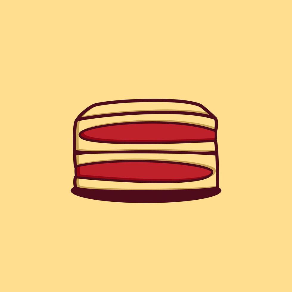 cake with two red filling vector