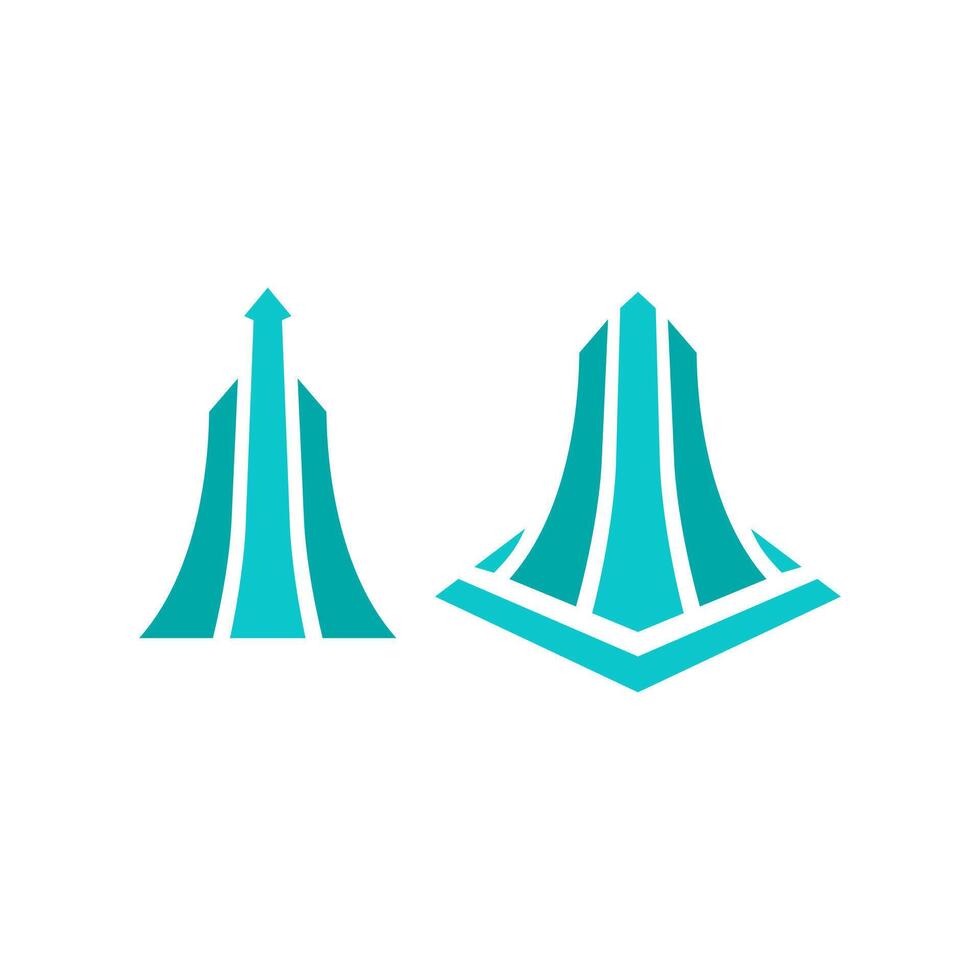 geometric shapes resembling abstract arrows or towers vector