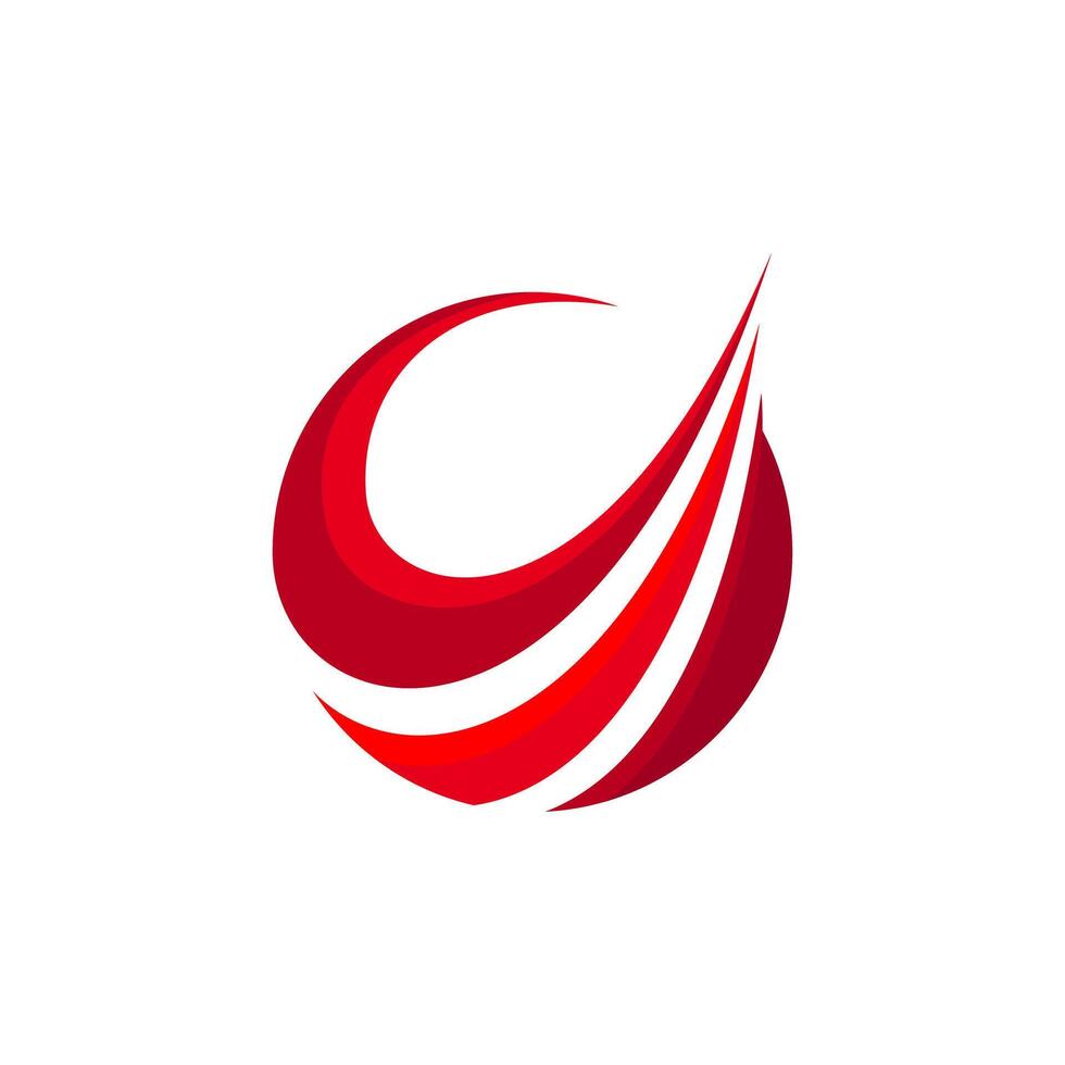 red and white abstract logo vector